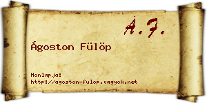Ágoston Fülöp névjegykártya